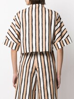 Thumbnail for your product : Alysi Cropped Striped Print Shirt