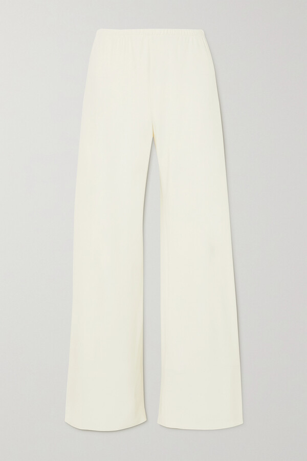 The Row Gala Crepe Wide-leg Pants - Off-white - ShopStyle