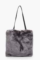 Thumbnail for your product : boohoo Ivy Faux Fur PU Handle Shopper