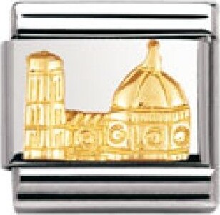 Nomination Composable Classic Relief Monument Florence Dome Stainless Steel and 18K Gold