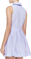 Thumbnail for your product : Milly Striped Cotton Tie-Waist Shirtdress