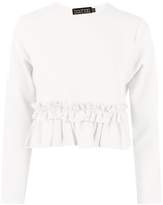Thumbnail for your product : boohoo Petite Ruffle Detail Crepe Top