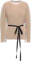Thumbnail for your product : RED Valentino Ribbed-knit And Georgette-paneled Sweater