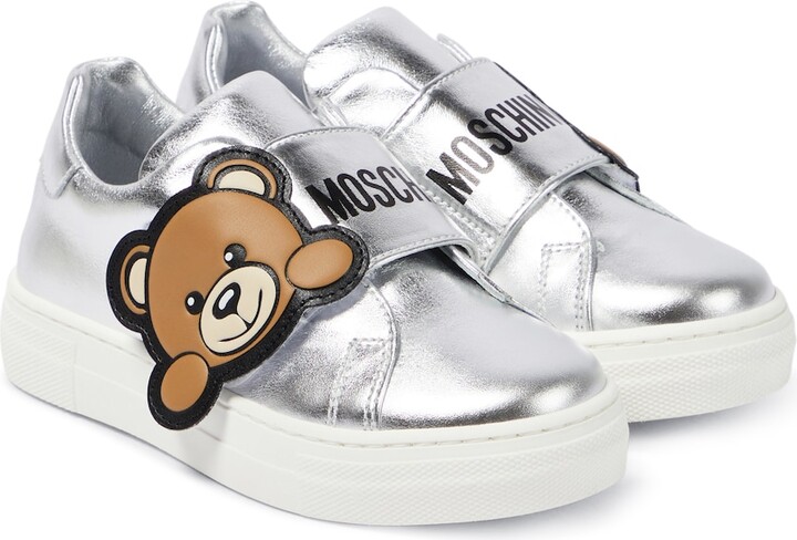 MOSCHINO BAMBINO Teddy Bear leather sneakers