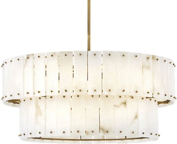 Hinkley Simone Drum Chandelier in White, Size: 8 light