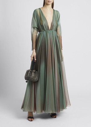 ombre chiffon maxi dress