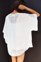 Thumbnail for your product : UO 2289 Pins And Needles Lace-Inset Crinkle Kimono Jacket