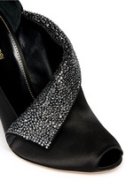 Thumbnail for your product : Sergio Rossi Strass pavé foldover flap satin pumps