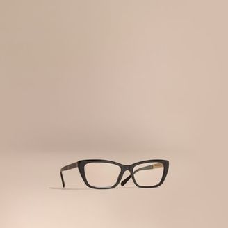 Burberry Check Detail Rectangular Cat-eye Optical Frames
