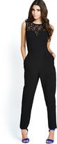 Thumbnail for your product : Lipsy Crepe Jumpsuit with Lace Detail