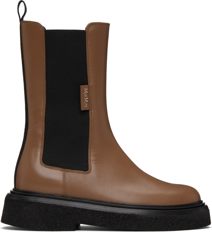 Max Mara Brown English Chelsea Boots