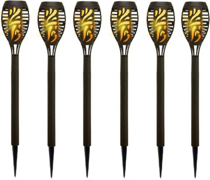 Deck Impressions 15 in. Solar Tiki Torch Light (6-Pack)