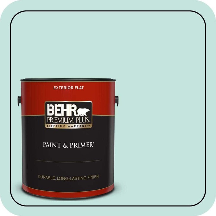 BEHR PREMIUM PLUS 1 gal. #MQ3-19 Misty Isle Flat Exterior Paint & Primer