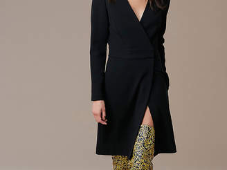 Diane von Furstenberg Long Sleeve A-Line Wrap Dress
