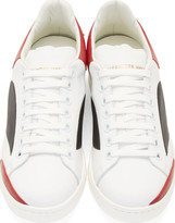 Thumbnail for your product : Alexander McQueen White & Red Leather Colorblock Sneakers