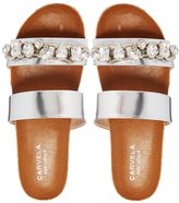 Thumbnail for your product : Carvela Kick Double Strap Jewelled Slider Flat Sandals