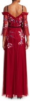 Thumbnail for your product : Marchesa Cold Shoulder Embroidered Tulle Gown