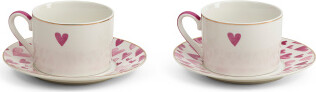 TJMAXX 4Pc Heart Cups And Saucers Set, Gold