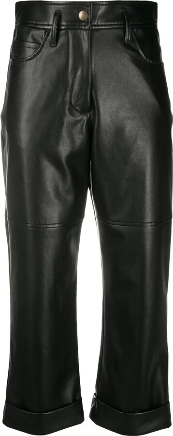 Philosophy di Lorenzo Serafini Cropped Faux-Leather Trousers
