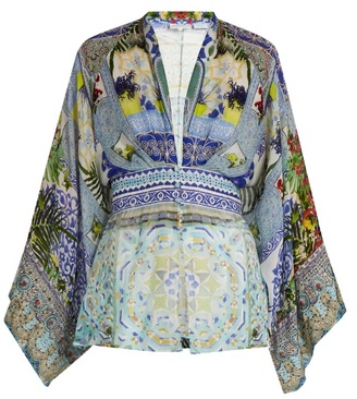 Camilla My Majorelle-print silk-chiffon blouse
