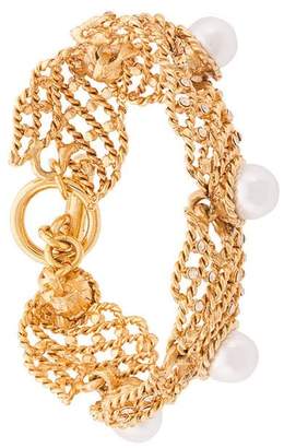 Oscar de la Renta faux pearl net bracelet