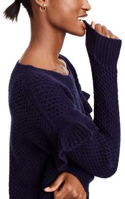 J.Crew Holden Ruffle Sleeve Cable Knit Sweater Dress