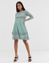 Thumbnail for your product : ASOS DESIGN Maternity premium lace mini skater dress