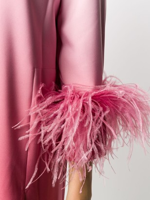 16Arlington Feather-Embellished Ombre Dress