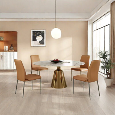 LABAORRY Modern light luxury home round table sets