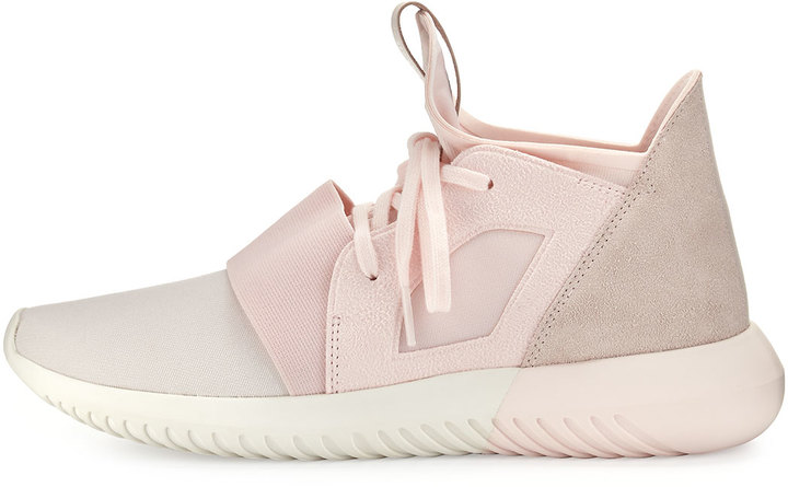 adidas Tubular Defiant Jersey & Suede Trainer, Halo Pink - ShopStyle ...