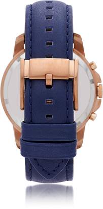 Fossil Grant Chronograph Rose Gold Tone Stainless Steel Case and Navy Blue Leather Strap Men's Watch
