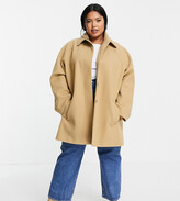 Thumbnail for your product : ASOS Curve ASOS DESIGN Curve oversized boyfriend coat in camel