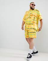 Thumbnail for your product : ASOS Design DESIGN x glaad& Plus shirt co-ord in scribble print