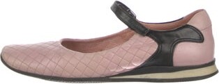 Prada Leather Colorblock Pattern Mary Jane Flats
