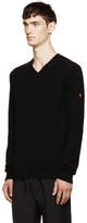 Thumbnail for your product : Comme des Garcons Play Black Wool V-Neck Logo Sweater