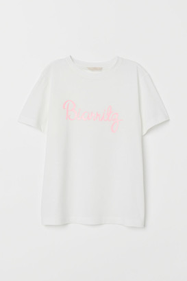 H&M T-shirt with Silicone Print - White