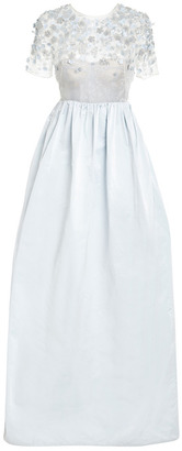 Honor Embroidered Taffeta Bustier Gown Blue/Grey
