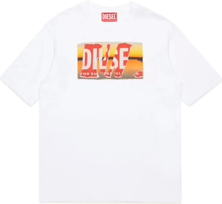 Diesel Kids logo-patch cotton T-shirt