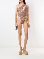 Thumbnail for your product : AMIR SLAMA One Shoulder Printed Swimsuit