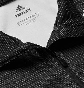 adidas Sport - FreeLift Tech Space-Dyed Striped Climalite Half-Zip Top - Men - Black