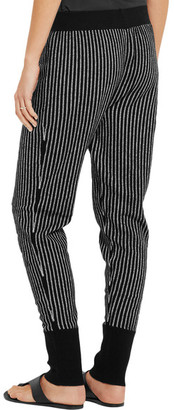 Raquel Allegra Striped Merino Wool And Cashmere-Blend Track Pants