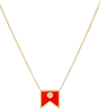 K Kane Code Flag Diamond Pendant Necklace - B