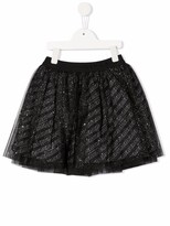 Thumbnail for your product : Givenchy Kids All-Over Logo Glitter Skirt