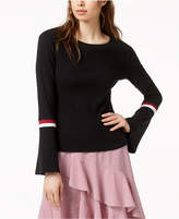 Thumbnail for your product : Bar III Striped-Trim Bell-Sleeve Top, Created for Macy's