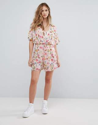 Oh My Love Tall Batwing Floral Playsuit