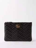 Thumbnail for your product : Gucci GG Marmont Quilted Leather Pouch - Black