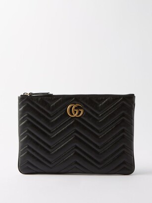 Gucci GG Marmont Quilted Leather Pouch - Black