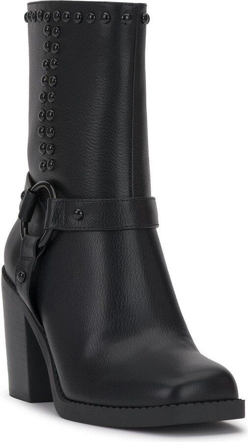 Jessica Simpson Womens Bernique Faux Leather Mid-Calf Boots Black 8 Medium (B