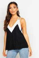 Thumbnail for your product : boohoo Contrast Neck Woven Cami