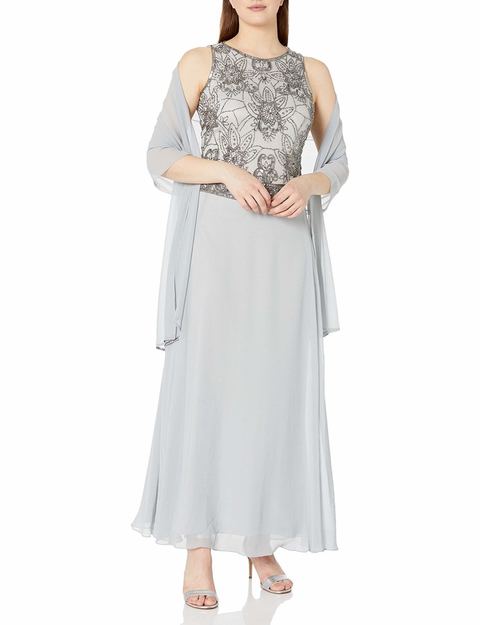 long gown with scarf